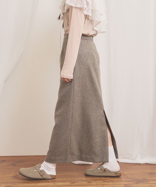 fig London(フィグロンドン)の「WOOL TWEED skirt(スカート・レディース・チャコールグレー/グレー・1/0)」の8枚目の写真