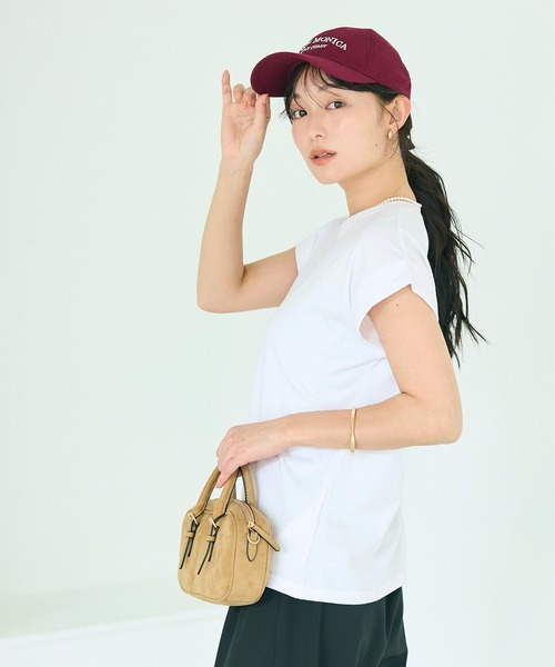 coca(coca)(コカ)の「フレンチスリーブTシャツ(Tシャツ/カットソー・レディース・イエロー/ホワイト/ダークグリーン/ブラック・L/M/S/XL)」の6枚目の写真