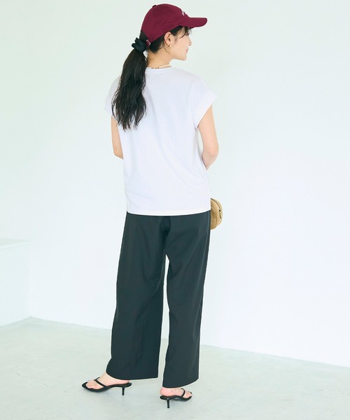 coca(coca)(コカ)の「フレンチスリーブTシャツ(Tシャツ/カットソー・レディース・イエロー/ホワイト/ダークグリーン/ブラック・L/M/S/XL)」の7枚目の写真