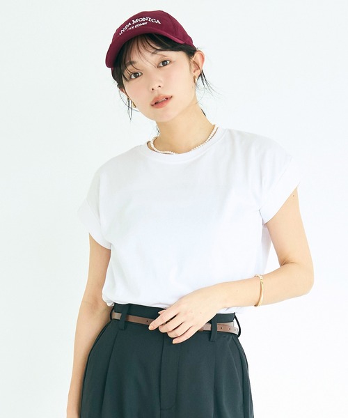 coca(coca)(コカ)の「フレンチスリーブTシャツ(Tシャツ/カットソー・レディース・イエロー/ホワイト/ダークグリーン/ブラック・L/M/S/XL)」の8枚目の写真