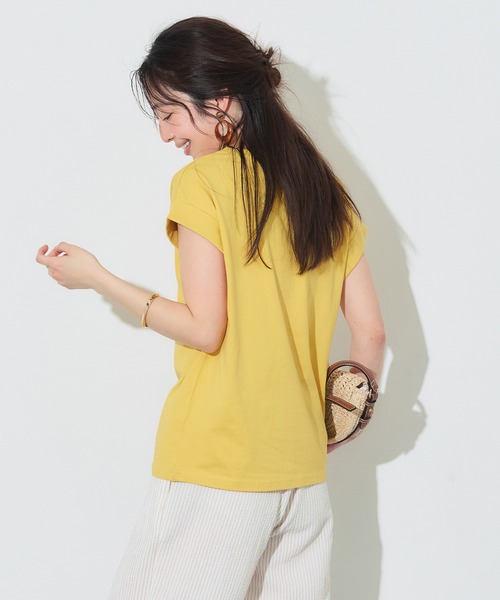 coca(coca)(コカ)の「フレンチスリーブTシャツ(Tシャツ/カットソー・レディース・イエロー/ホワイト/ダークグリーン/ブラック・L/M/S/XL)」の14枚目の写真
