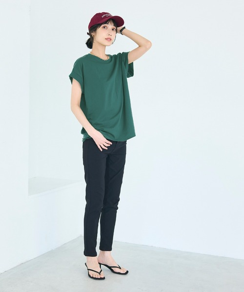 coca(coca)(コカ)の「フレンチスリーブTシャツ(Tシャツ/カットソー・レディース・イエロー/ホワイト/ダークグリーン/ブラック・L/M/S/XL)」の17枚目の写真