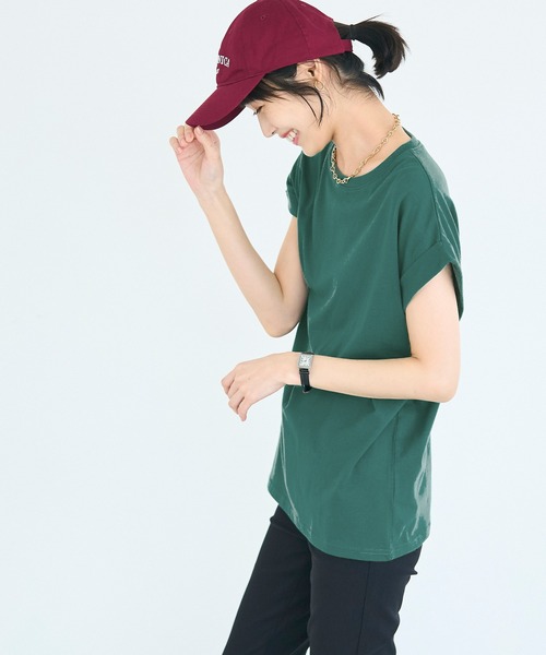 coca(coca)(コカ)の「フレンチスリーブTシャツ(Tシャツ/カットソー・レディース・イエロー/ホワイト/ダークグリーン/ブラック・L/M/S/XL)」の18枚目の写真