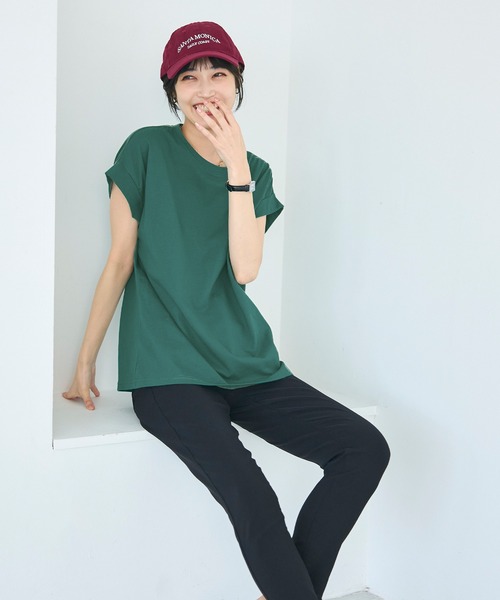 coca(coca)(コカ)の「フレンチスリーブTシャツ(Tシャツ/カットソー・レディース・イエロー/ホワイト/ダークグリーン/ブラック・L/M/S/XL)」の20枚目の写真