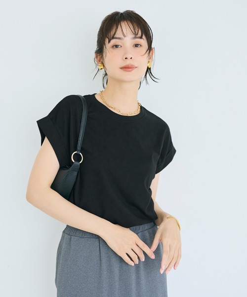 coca(coca)(コカ)の「フレンチスリーブTシャツ(Tシャツ/カットソー・レディース・イエロー/ホワイト/ダークグリーン/ブラック・L/M/S/XL)」の12枚目の写真
