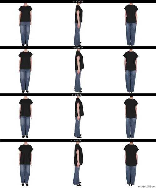 coca(coca)(コカ)の「フレンチスリーブTシャツ(Tシャツ/カットソー・レディース・イエロー/ホワイト/ダークグリーン/ブラック・L/M/S/XL)」の21枚目の写真