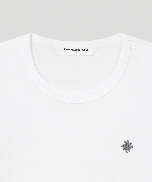 SLOW RECORD HOUSE(スローレコードハウス)の「レイヤードチェックロールアップTシャツ_ホワイト(Tシャツ/カットソー・レディース・ホワイト・1/2)」の5枚目の写真