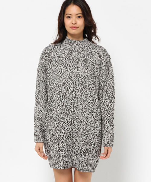 SLY（スライ）の「ハイネックMIX LG OP-S（ワンピース・レディース・ブラックミックス/カーキ/ベージュ系その他/ブラウン・2/1）」の5枚目の写真