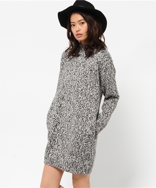 SLY（スライ）の「ハイネックMIX LG OP-S（ワンピース・レディース・ブラックミックス/カーキ/ベージュ系その他/ブラウン・2/1）」の8枚目の写真