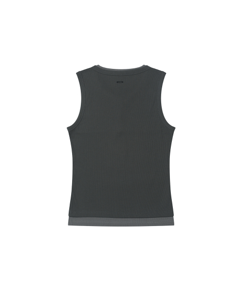 SECONDMONO（セカンドモノローグ）の「Layered Henley Sleeveless [CHARCOAL]_SETS059CHARCOAL（Tシャツ/カットソー・レディース・その他・MEDIUM/LARGE）」の6枚目の写真