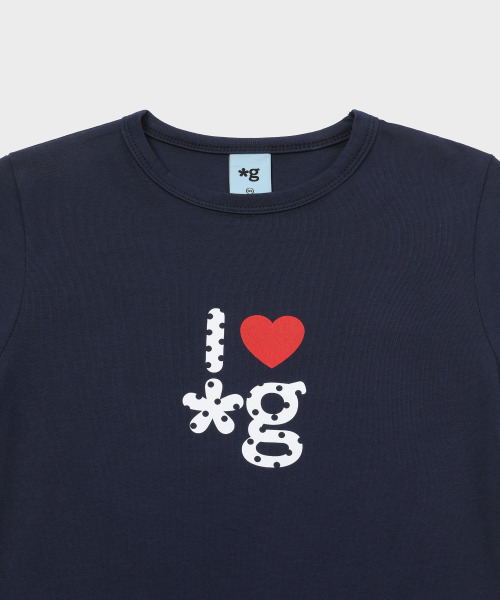 GRUNDEN（グルンデン）の「HEART LOGO T-SHIRT (NAVY)（Tシャツ/カットソー・レディース・その他・OS）」の3枚目の写真