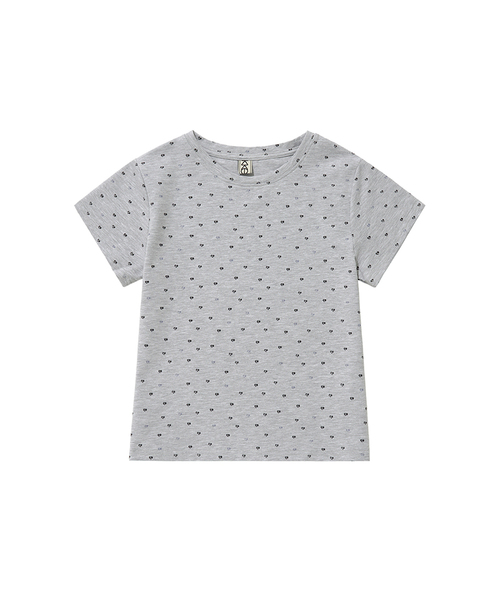 KKEEE（ケーケーイーイー）の「シグネチャードットスリム半袖Tシャツ(2色)（Tシャツ/カットソー・レディース・アイボリー/ミックスグレー・FREE）」の2枚目の写真
