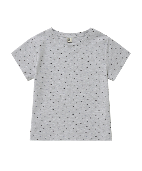KKEEE（ケーケーイーイー）の「シグネチャードットスリム半袖Tシャツ(2色)（Tシャツ/カットソー・レディース・アイボリー/ミックスグレー・FREE）」の4枚目の写真