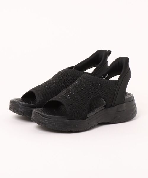 Piedi Nudi(ピエディヌーディ)の「<SHOP select> ハンズフリー きらきらサンダル(サンダル・レディース・グレー/ベージュ/ブラック・L/M/S/LL)」の2枚目の写真