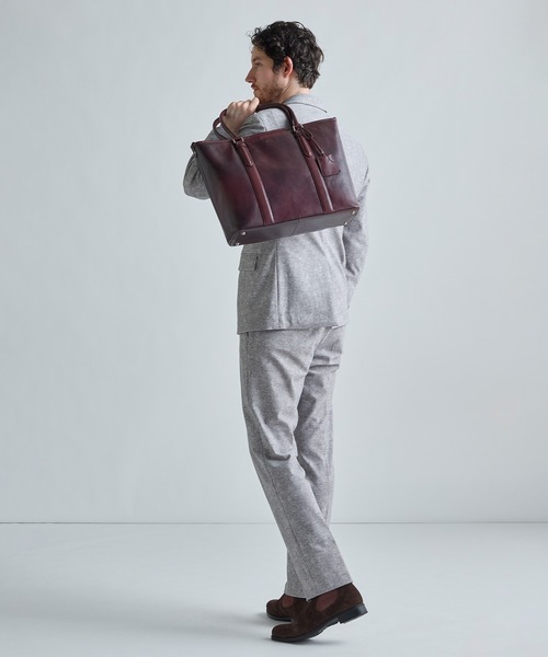MEN'S BIGI(メンズビギ)の「【SEEKER/シーカー】別注 ムラレザー2wayトート&ショルダーバッグ(トートバッグ・メンズ・ブラック/ダークブラウン・FREE)」の3枚目の写真