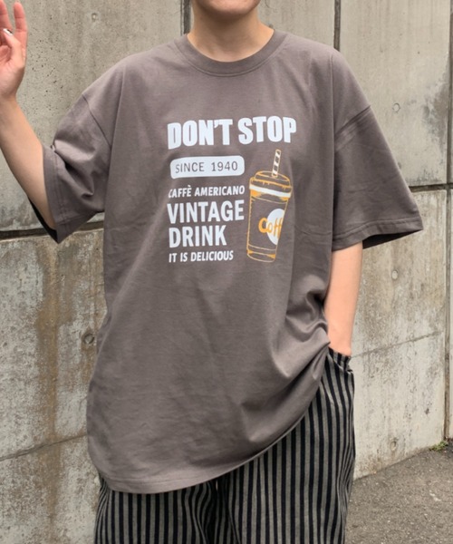 link lot（リンクロット）の「ポップイラストプリント ワイドT（Tシャツ/カットソー・メンズ・グレー/ホワイト/ブラック・M/L）」の3枚目の写真