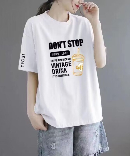 link lot（リンクロット）の「ポップイラストプリント ワイドT（Tシャツ/カットソー・メンズ・グレー/ホワイト/ブラック・M/L）」の4枚目の写真