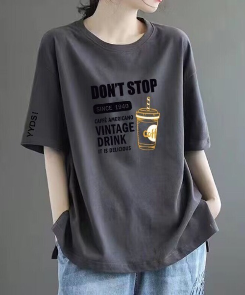 link lot（リンクロット）の「ポップイラストプリント ワイドT（Tシャツ/カットソー・メンズ・グレー/ホワイト/ブラック・M/L）」の14枚目の写真