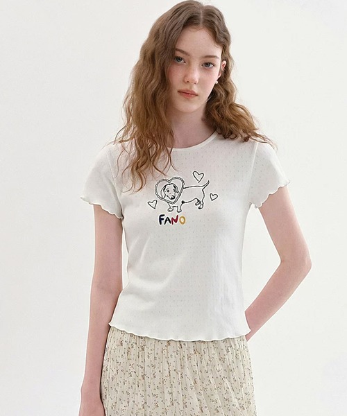 Fano Studios(ファノ ストゥディオズ)の「メロウディテール ロゴプリント カットソー FX26S374【Fano Studios】【2026SS】(Tシャツ/カットソー・レディース・ホワイト・S/M/L)」の8枚目の写真
