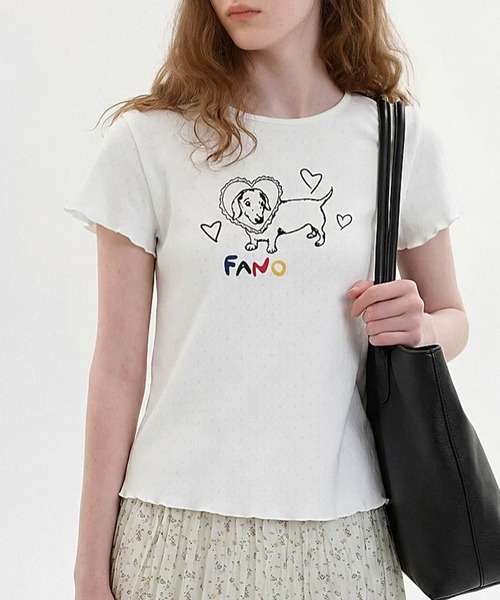 Fano Studios(ファノ ストゥディオズ)の「メロウディテール ロゴプリント カットソー FX26S374【Fano Studios】【2026SS】(Tシャツ/カットソー・レディース・ホワイト・S/M/L)」の2枚目の写真