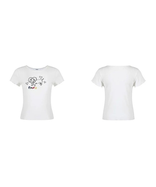 Fano Studios(ファノ ストゥディオズ)の「メロウディテール ロゴプリント カットソー FX26S374【Fano Studios】【2026SS】(Tシャツ/カットソー・レディース・ホワイト・S/M/L)」の4枚目の写真