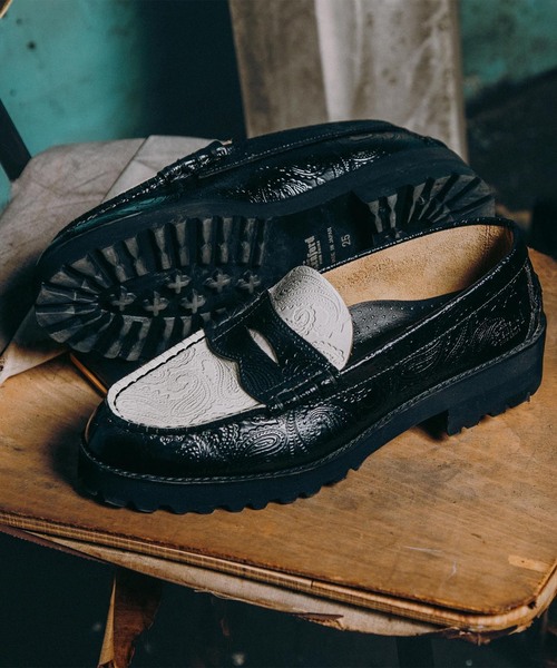 The Kenford Fineshoes(ケンフォードファインシューズ)の「The Kenford Fineshoes TANK SOLE LOAFERS / BLACK WHITE(ローファー・レディース・ブラック・24cm/24.5cm/23cm/23.5cm)」の1枚目の写真