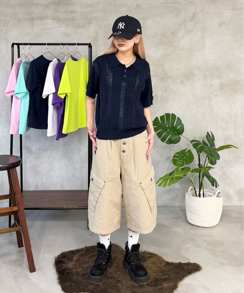 sedacle(セダクル)の「ラメシアーポロニット(ニット/セーター・メンズ・ネイビー/パープル系その他/オフホワイト・MEDIUM/LARGE/SMALL)」の15枚目の写真