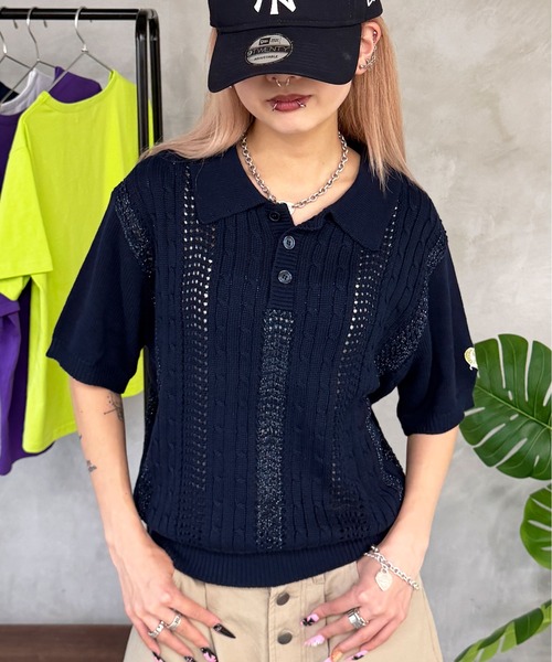 sedacle(セダクル)の「ラメシアーポロニット(ニット/セーター・メンズ・ネイビー/パープル系その他/オフホワイト・MEDIUM/LARGE/SMALL)」の19枚目の写真