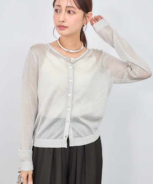 COHINA(コヒナ)の「シャイニーシアークルーネックカーディガン 【低身長・小柄女性】(カーディガン/ボレロ・レディース・イエロー/ピンク/シルバー・ONE SIZE)」の18枚目の写真