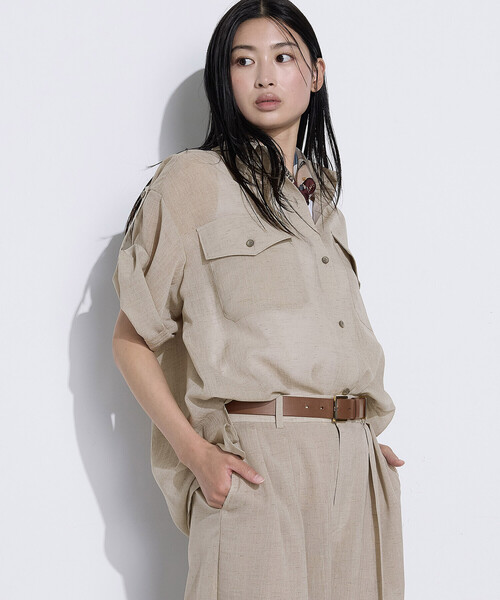 COMME CA（コムサ）の「【セットアップ対応】【RE:撚】トリアセクールスラブ シャツ（シャツ/ブラウス・レディース・キナリ/ライトグレー/ブラック・11号/9号）」の11枚目の写真