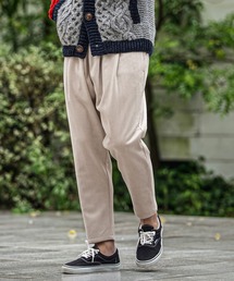 mp15180-Fleece Back Corduroy Look Jacquard Tapered Pants テーパードパンツ(A73126cmb)