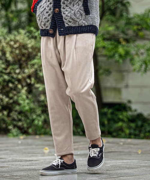 CAMBIO（カンビオ）の「mp15180-Fleece Back Corduroy Look Jacquard Tapered Pants テーパードパンツ(A73126cmb)（その他パンツ・メンズ・ベージュ/チャコール/ライトグレー/ブラック・L/M/S）」の4枚目の写真