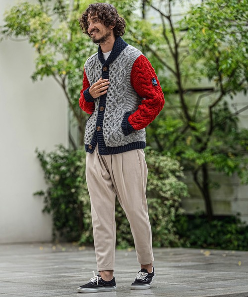 CAMBIO（カンビオ）の「mp15180-Fleece Back Corduroy Look Jacquard Tapered Pants テーパードパンツ(A73126cmb)（その他パンツ・メンズ・ベージュ/チャコール/ライトグレー/ブラック・L/M/S）」の14枚目の写真