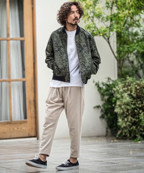 CAMBIO（カンビオ）の「mp15180-Fleece Back Corduroy Look Jacquard Tapered Pants テーパードパンツ(A73126cmb)（その他パンツ・メンズ・ベージュ/チャコール/ライトグレー/ブラック・L/M/S）」の15枚目の写真