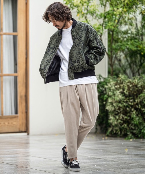 CAMBIO（カンビオ）の「mp15180-Fleece Back Corduroy Look Jacquard Tapered Pants テーパードパンツ(A73126cmb)（その他パンツ・メンズ・ベージュ/チャコール/ライトグレー/ブラック・L/M/S）」の16枚目の写真