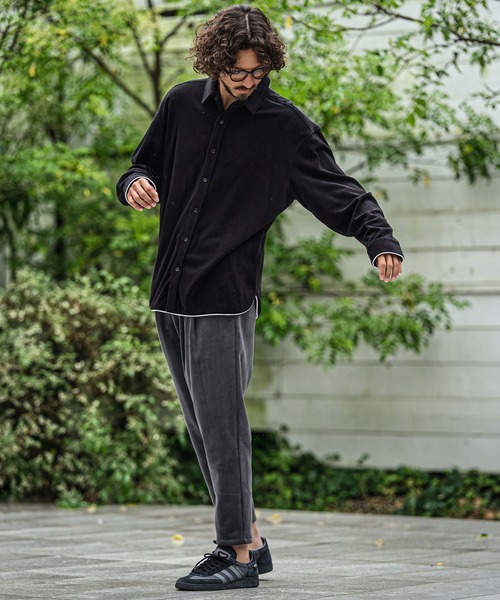 CAMBIO（カンビオ）の「mp15180-Fleece Back Corduroy Look Jacquard Tapered Pants テーパードパンツ(A73126cmb)（その他パンツ・メンズ・ベージュ/チャコール/ライトグレー/ブラック・L/M/S）」の22枚目の写真