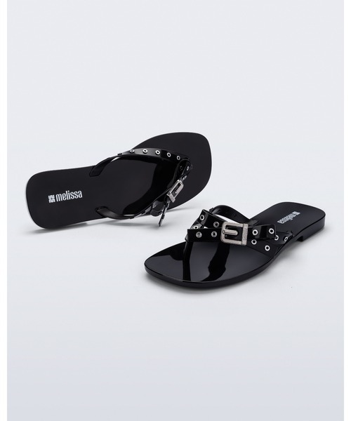 melissa(メリッサ)の「MELISSA HARMONIC SQUARED AD(サンダル・レディース・ベージュ/ブラック/ライトグリーン・35-36/39/38/37)」の4枚目の写真