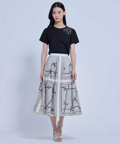 TOCCA(トッカ)の「TWINKLE BIJOU Tシャツ(Tシャツ/カットソー・レディース・アイボリー系/ブラック系・MEDIUM/SMALL)」の8枚目の写真