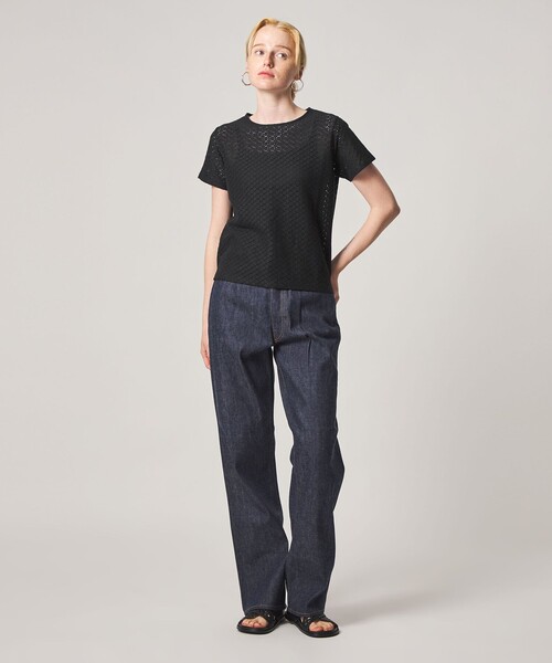 Steven Alan（スティーブンアラン）の「＜Steven Alan＞レース Tシャツ（Tシャツ/カットソー・レディース・オフホワイト/ブラック・FREE）」の11枚目の写真