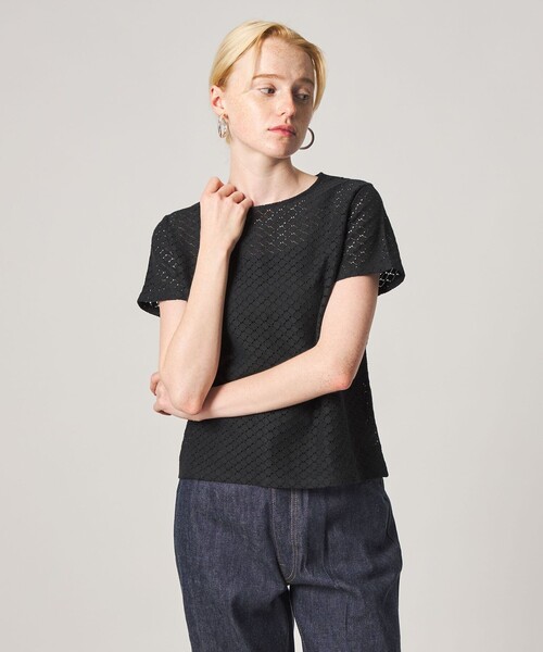 Steven Alan（スティーブンアラン）の「＜Steven Alan＞レース Tシャツ（Tシャツ/カットソー・レディース・オフホワイト/ブラック・FREE）」の12枚目の写真