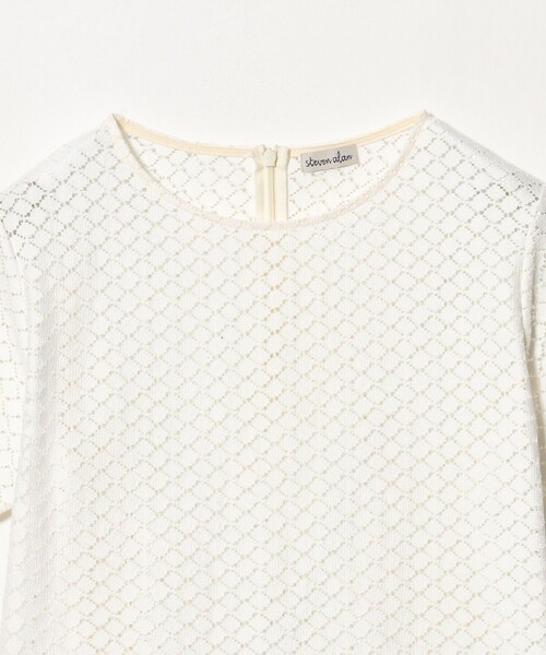 Steven Alan（スティーブンアラン）の「＜Steven Alan＞レース Tシャツ（Tシャツ/カットソー・レディース・オフホワイト/ブラック・FREE）」の7枚目の写真