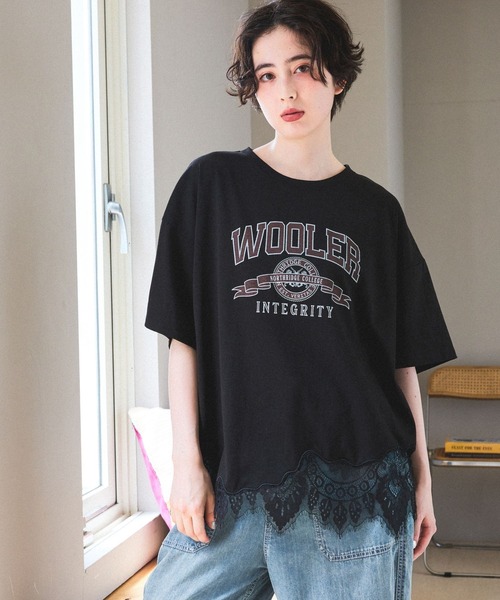 niko and...(ニコアンド)の「裾レースプリントアソートTシャツ(Tシャツ/カットソー・レディース・オフホワイト/イエロー/ブラック/チャコール・MEDIUM/LARGE)」の16枚目の写真