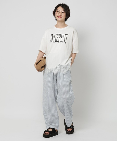 niko and...(ニコアンド)の「裾レースプリントアソートTシャツ(Tシャツ/カットソー・レディース・オフホワイト/イエロー/ブラック/チャコール・MEDIUM/LARGE)」の21枚目の写真