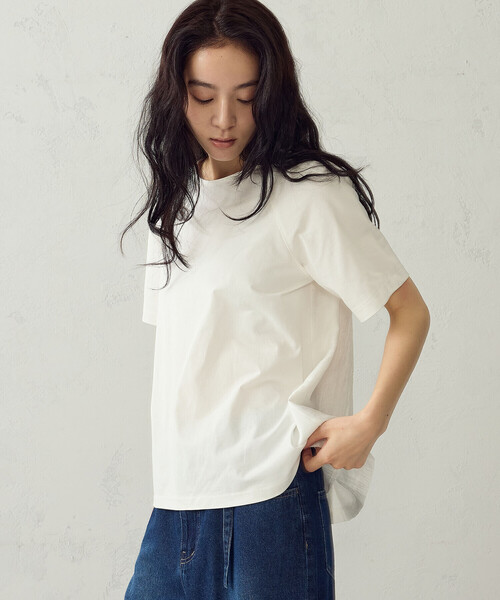 COMME CA ISM(コムサイズム)の「ラグランコンビ Tシャツ(Tシャツ/カットソー・レディース・ブラック/ホワイト/カーキ・LARGE/MEDIUM)」の11枚目の写真