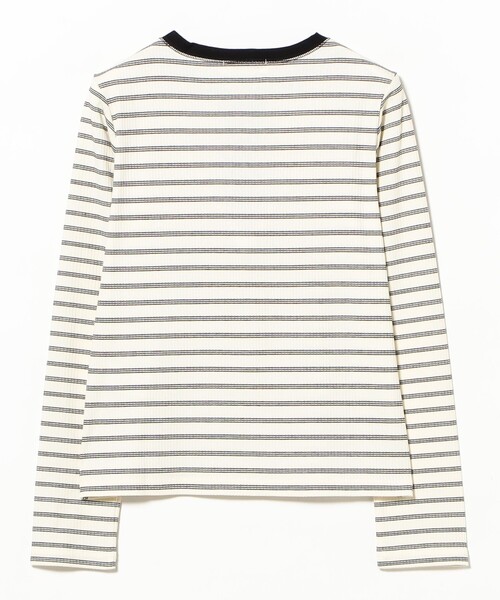 Ray BEAMS(レイビームス)の「RIB ボーダー ヘンリーネック Tシャツ(Tシャツ/カットソー・レディース・ダークブラウン/オフホワイト/ライトグレー・ONE SIZE)」の21枚目の写真