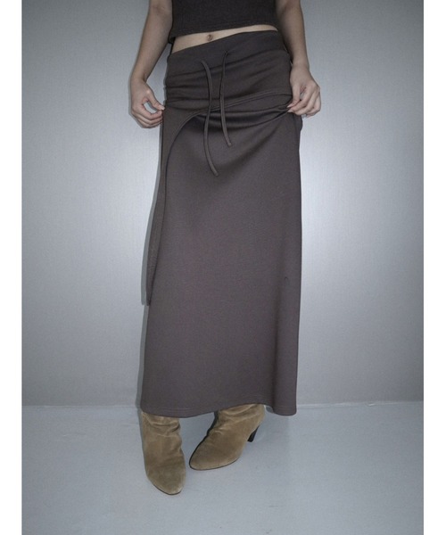 CladdA(クラタ)の「maxi over training skirt(スカート・レディース・ブラウン・FREE)」の6枚目の写真