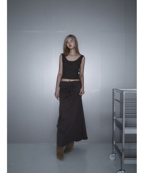 CladdA(クラタ)の「maxi over training skirt(スカート・レディース・ブラウン・FREE)」の8枚目の写真
