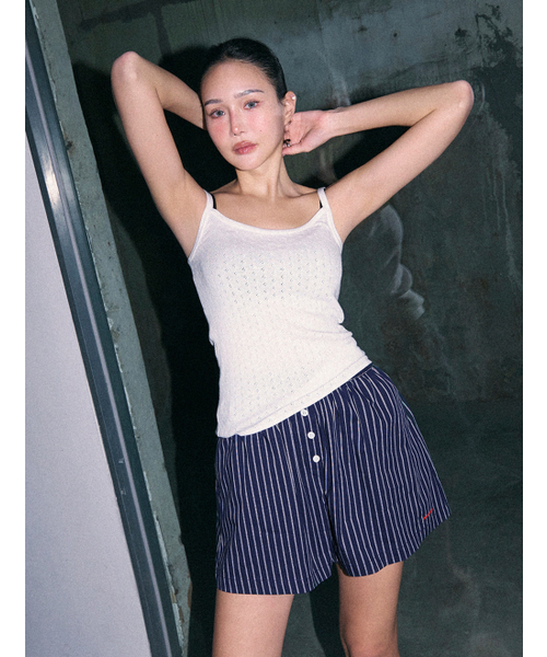 MORVE13(モルブ13)の「ロウェルアイレットニットスリーブレス(メランジグレー)(Tシャツ/カットソー・レディース・アイボリー/ネイビー/ライトグレー・FREE)」の5枚目の写真