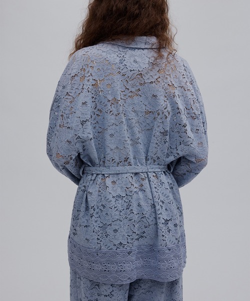 Ameri（アメリ）の「TUCK SLEEVE LACE JACKET（テーラードジャケット・レディース・アイボリー/ライトブルー/ブラック・SMALL/MEDIUM）」の6枚目の写真