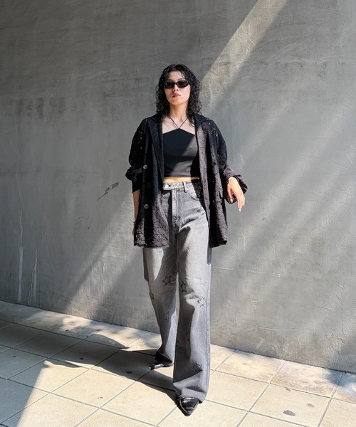 Ameri（アメリ）の「TUCK SLEEVE LACE JACKET（テーラードジャケット・レディース・アイボリー/ライトブルー/ブラック・SMALL/MEDIUM）」の21枚目の写真